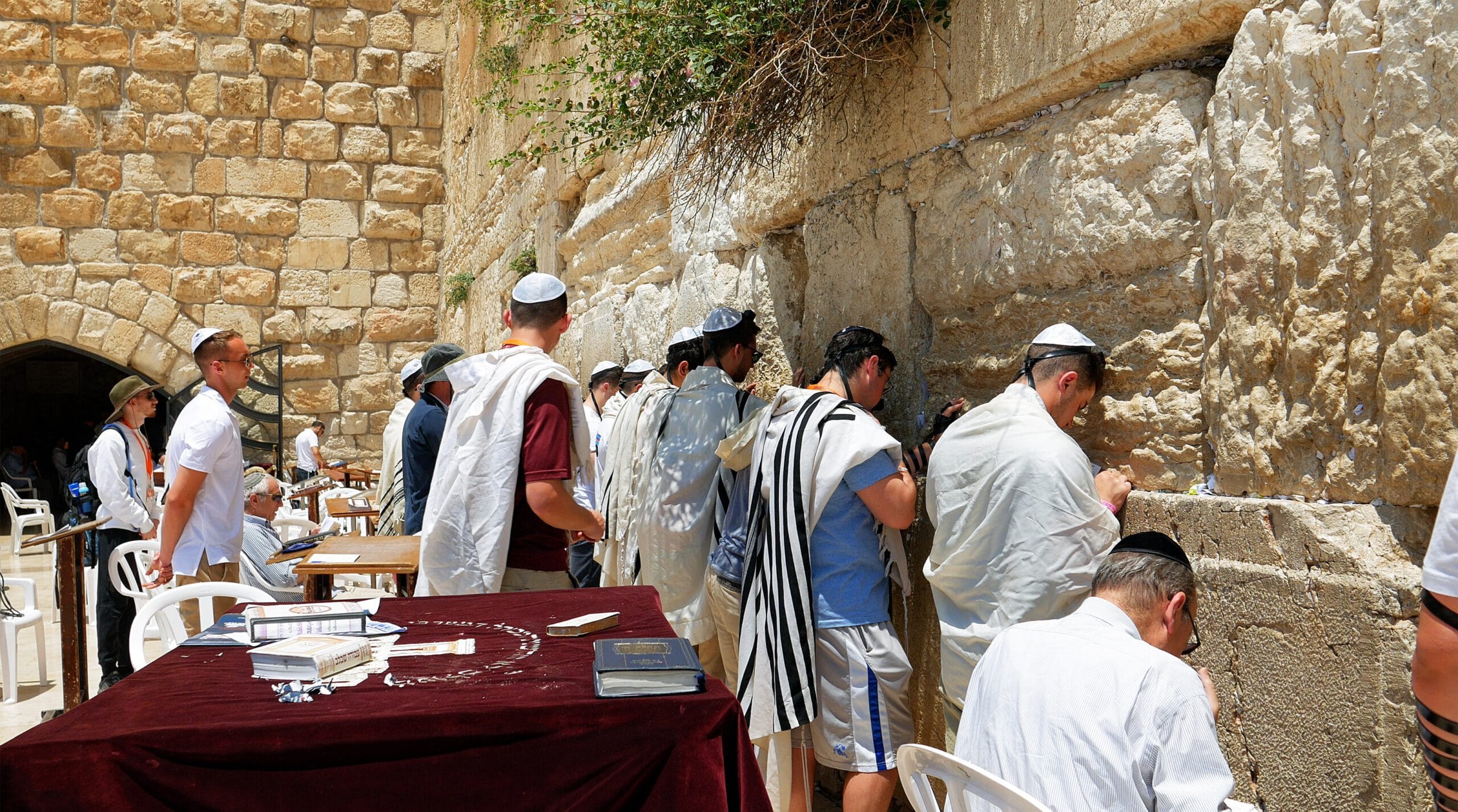 People pray at the Western Wall in Jerusalem